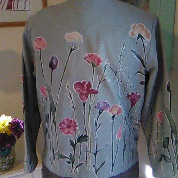 Coldwater Creek Cotton/Flax Floral Jacket - Picture 5 of 9